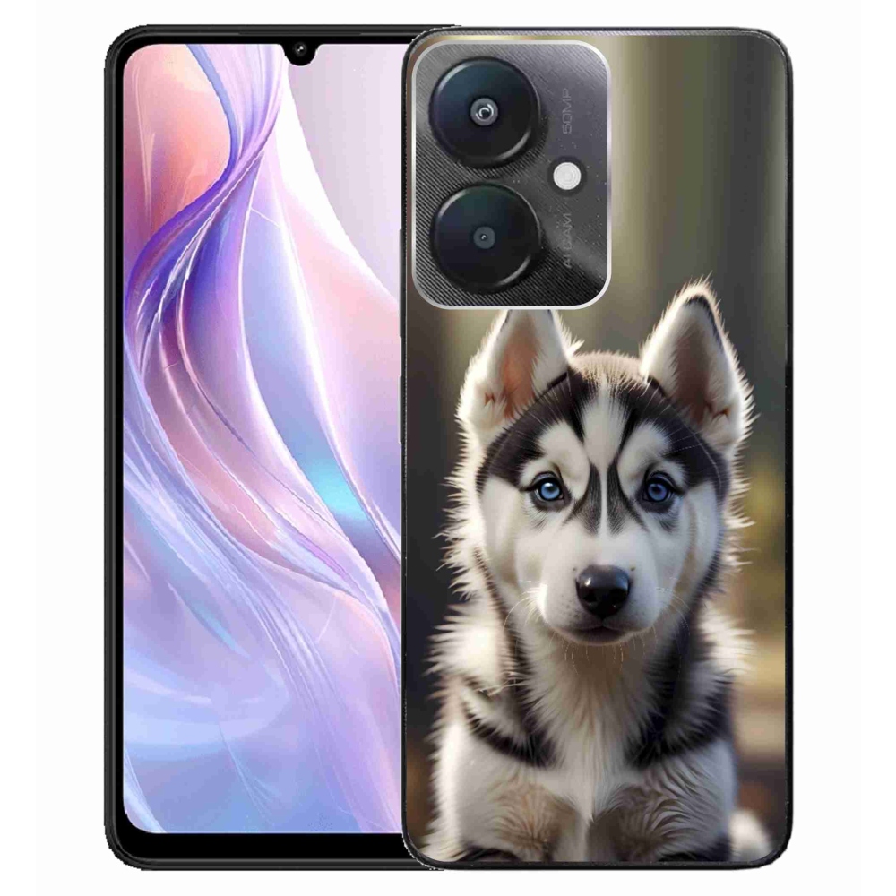 Gél borító mmCase a Xiaomi Redmi 13C 5G számára - aranyos szibériai husky