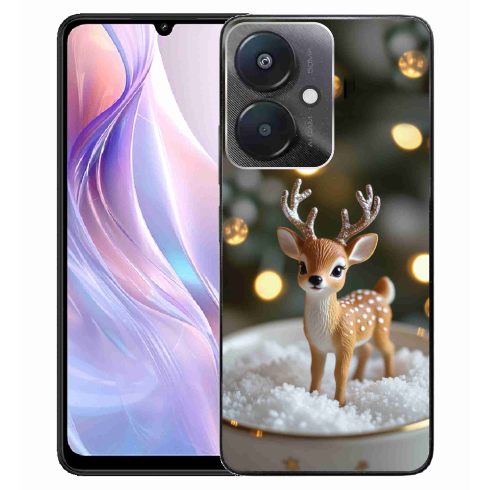 Gél borító mmCase a Xiaomi Redmi 13C 5G számára - aranyos karácsonyi szarvasok