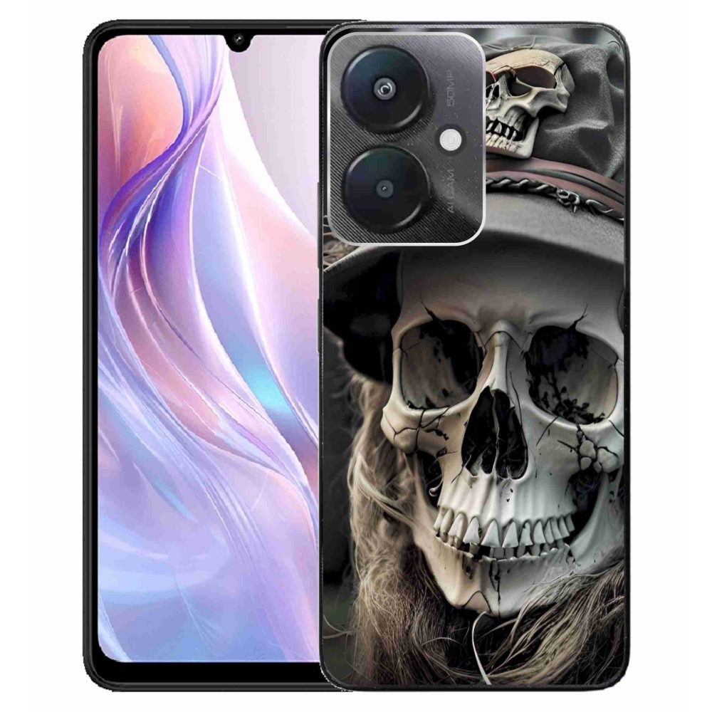 Gél borítás mmCase a Xiaomi Redmi 13C 5G számára - sötét koponya