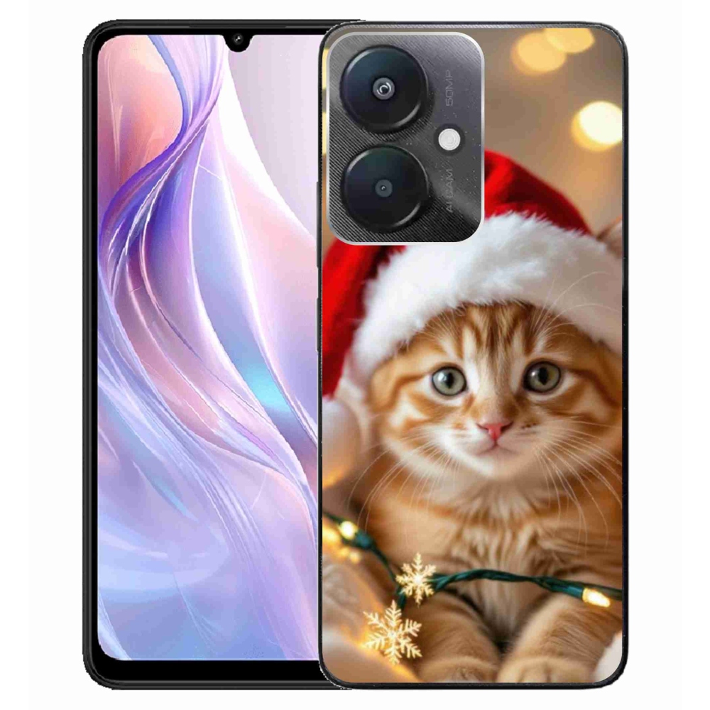 Gél borító mmCase a Xiaomi Redmi 13C 5G-hez - Karácsonyi cica