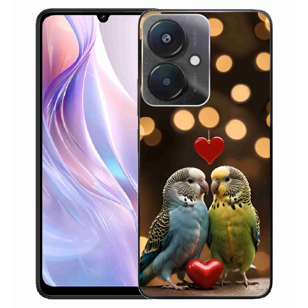 Gél borítás mmCase a Xiaomi Redmi 13C 5G számára - szerelmes papagájok