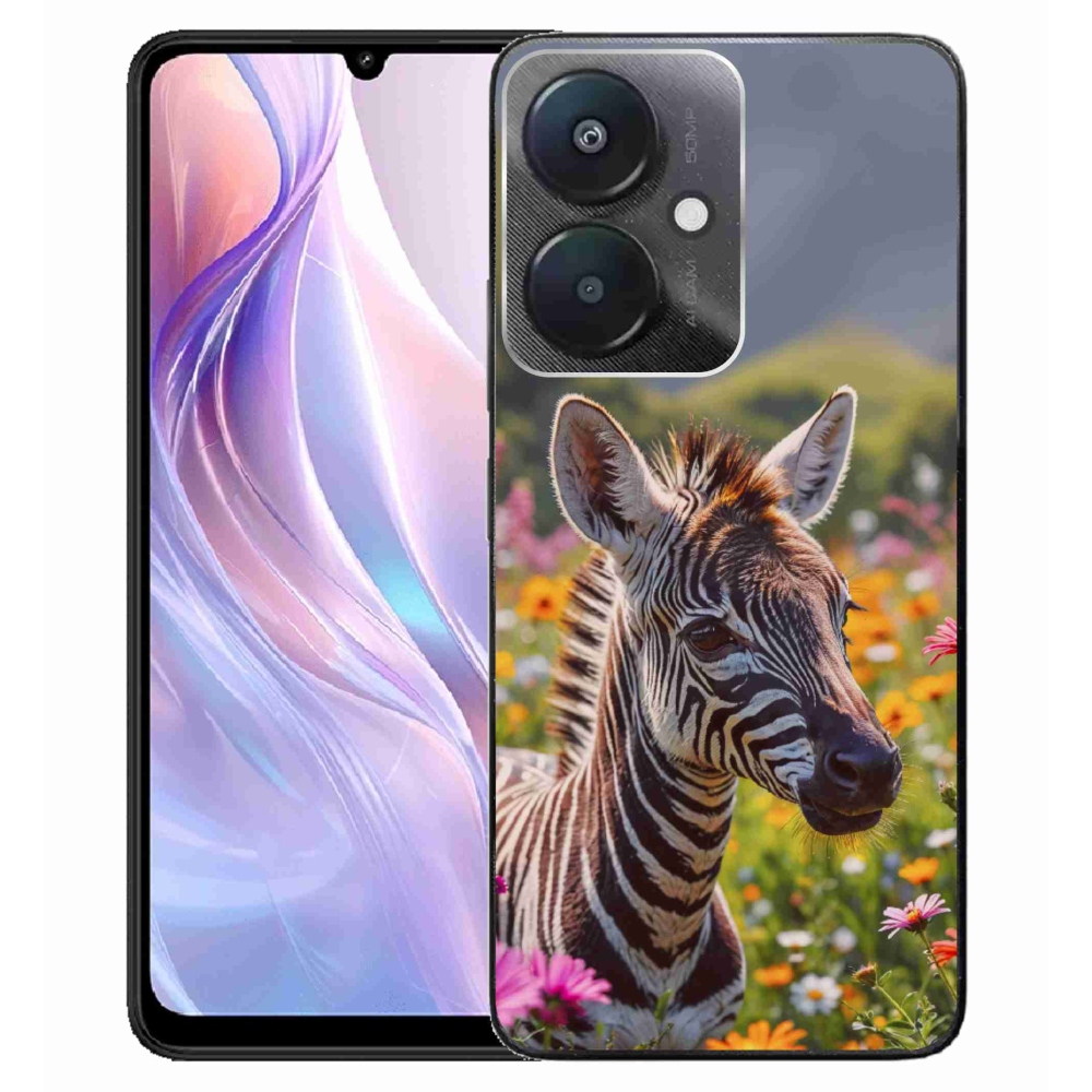 Gél borító mmCase a Xiaomi Redmi 13C 5G számára - zebra a réten