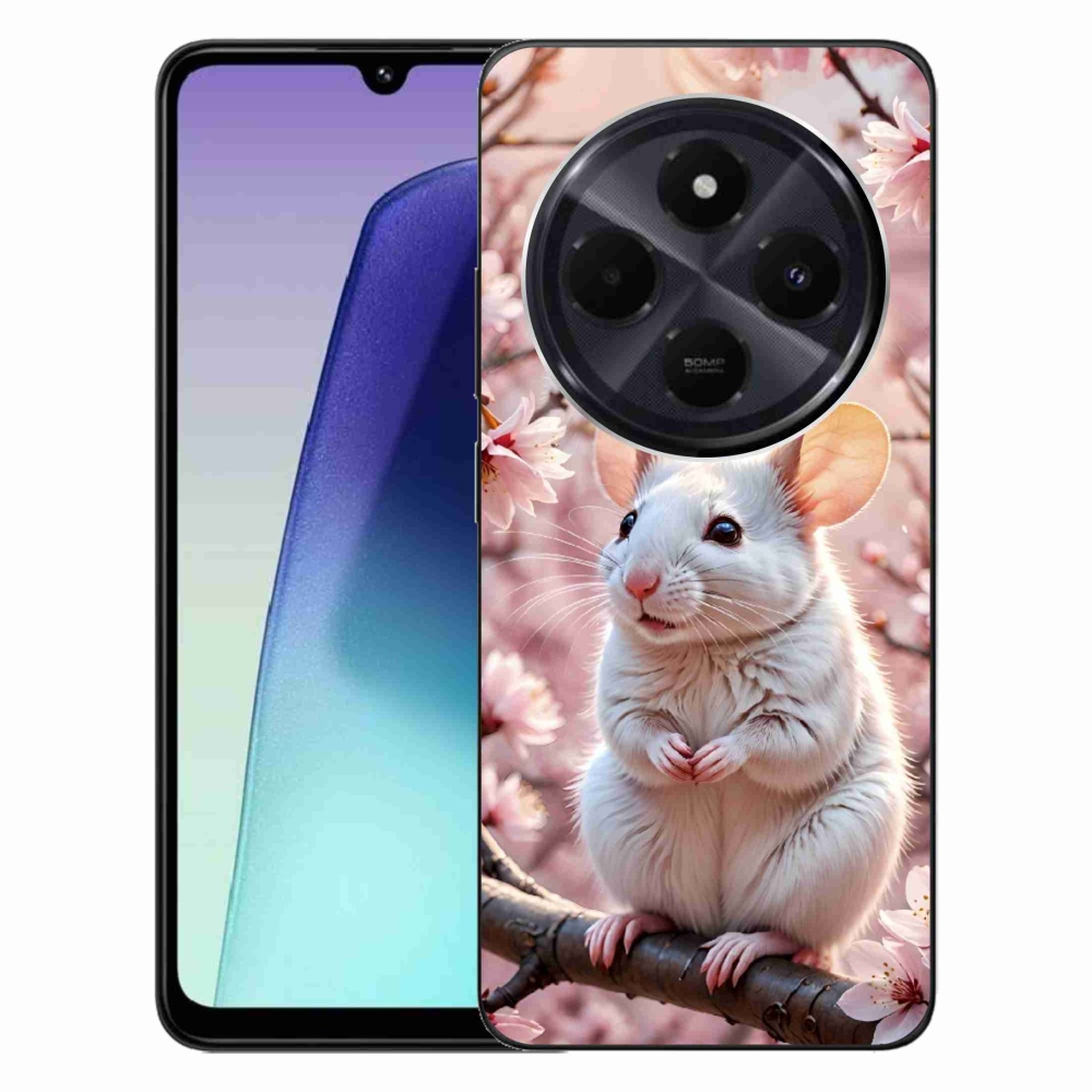 Gél borítás mmCase a Xiaomi Redmi 14C/Poco C75-hez - fehér egér az ágon