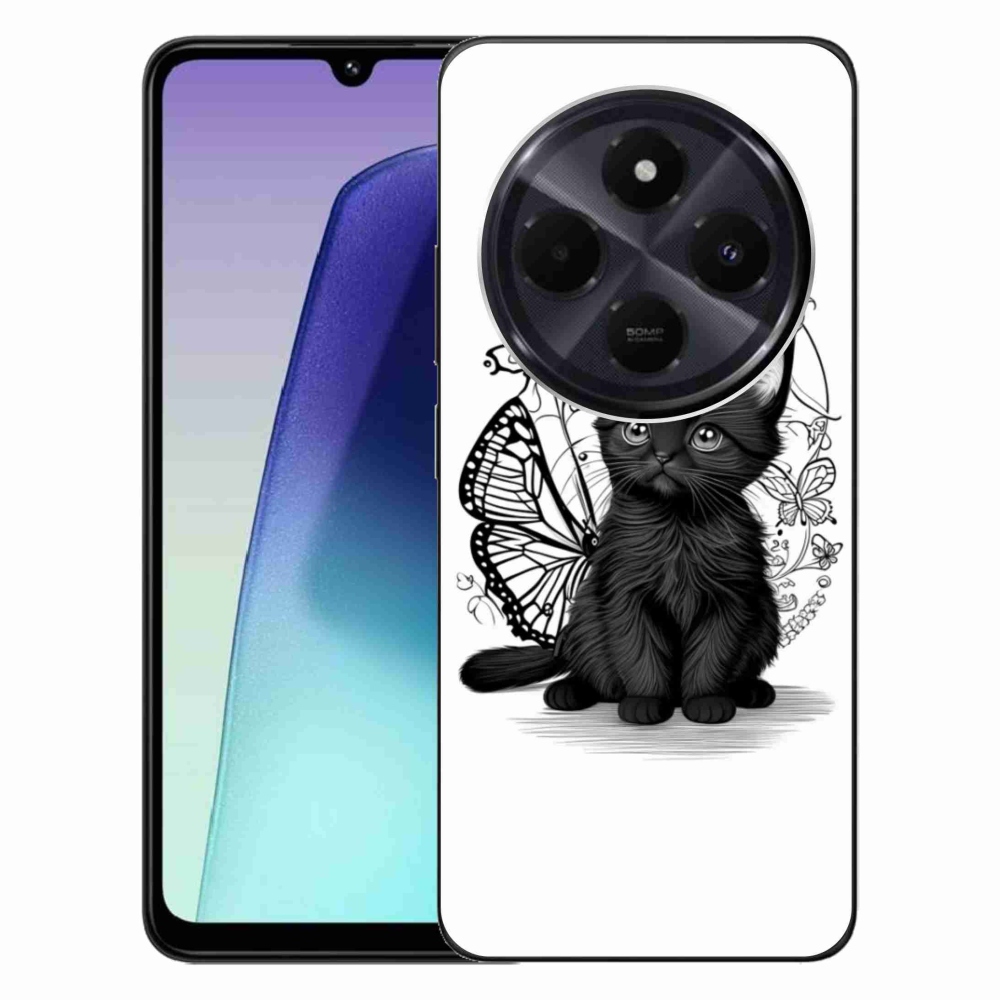 Gél borítás mmCase a Xiaomi Redmi 14C/Poco C75-hez - fekete cica