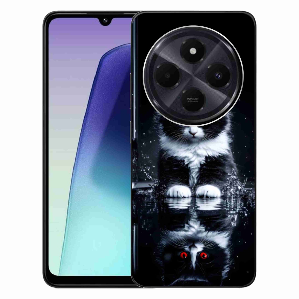 Gél borítás mmCase a Xiaomi Redmi 14C/Poco C75-hez - fekete-fehér cica