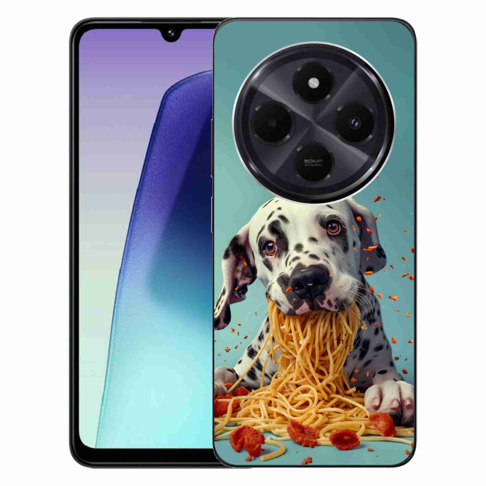 Gél borító mmCase a Xiaomi Redmi 14C/Poco C75-hez - Dalmát és spagetti