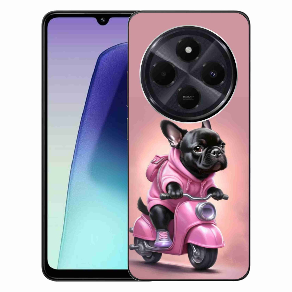Gél borítás mmCase a Xiaomi Redmi 14C/Poco C75-hez - Francia bulldog egy robogón
