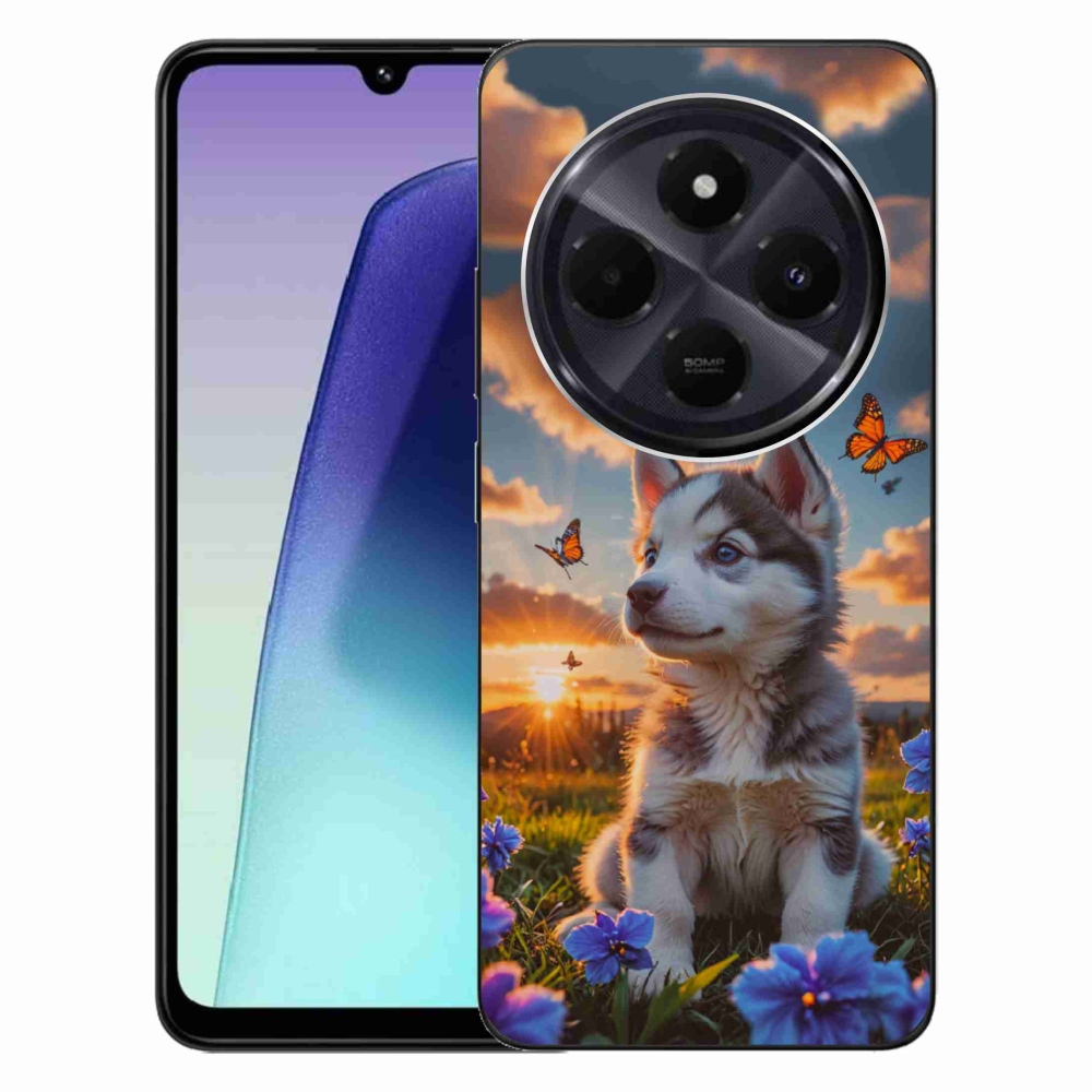 Gél borítás mmCase a Xiaomi Redmi 14C/Poco C75-hez - husky a naplementében