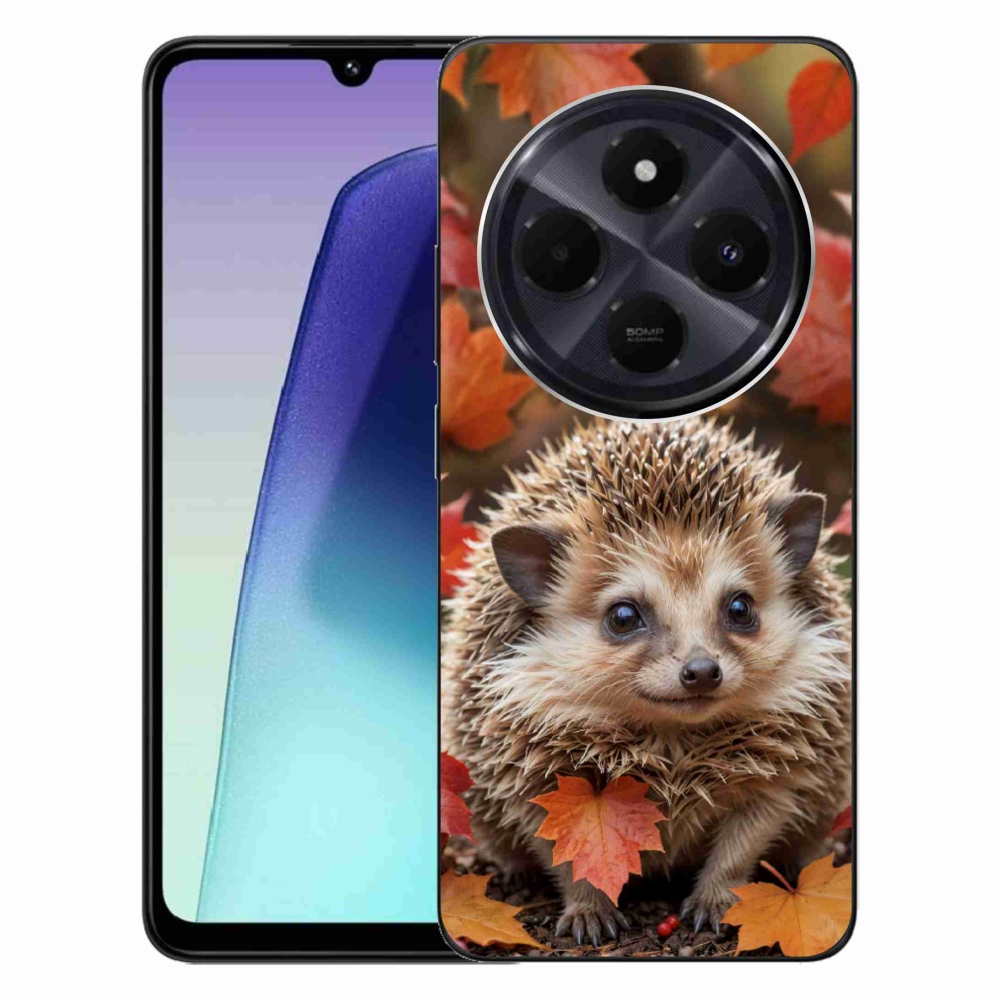 Gél borító mmCase a Xiaomi Redmi 14C/Poco C75-hez - sün a levelekben