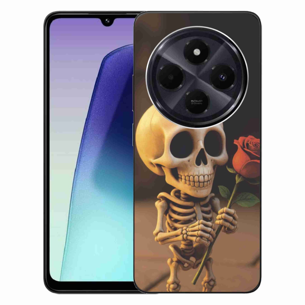 Gél borítás mmCase a Xiaomi Redmi 14C/Poco C75-hez - csontváz rózsával