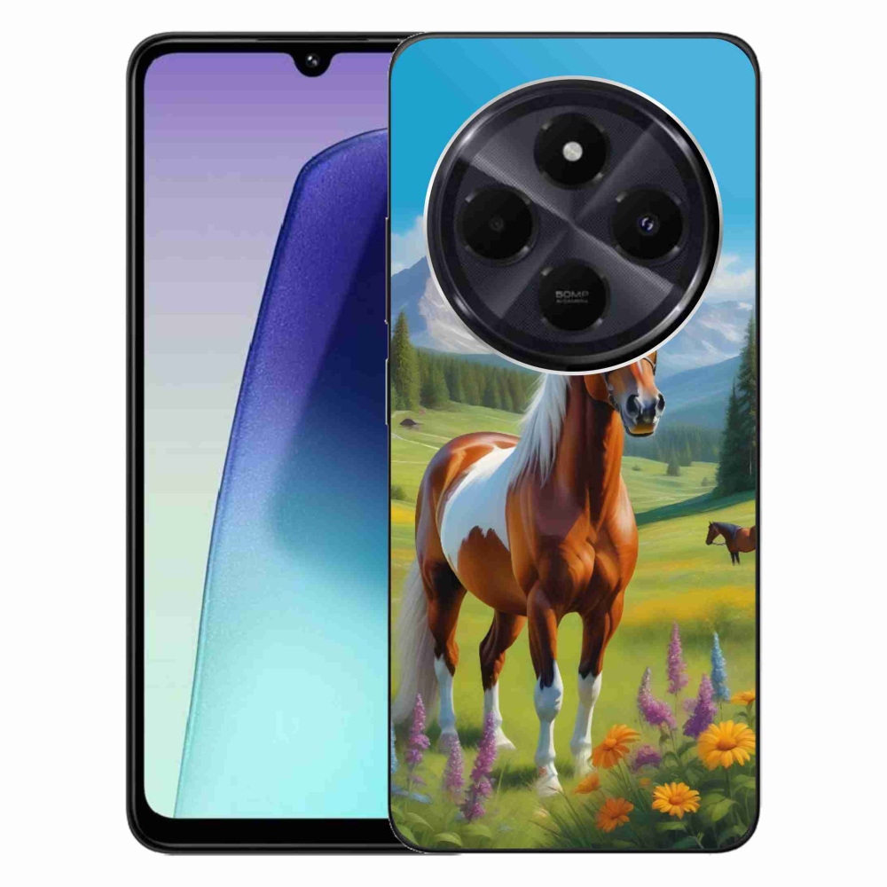 Gél borítás mmCase a Xiaomi Redmi 14C/Poco C75 számára - ló a réten