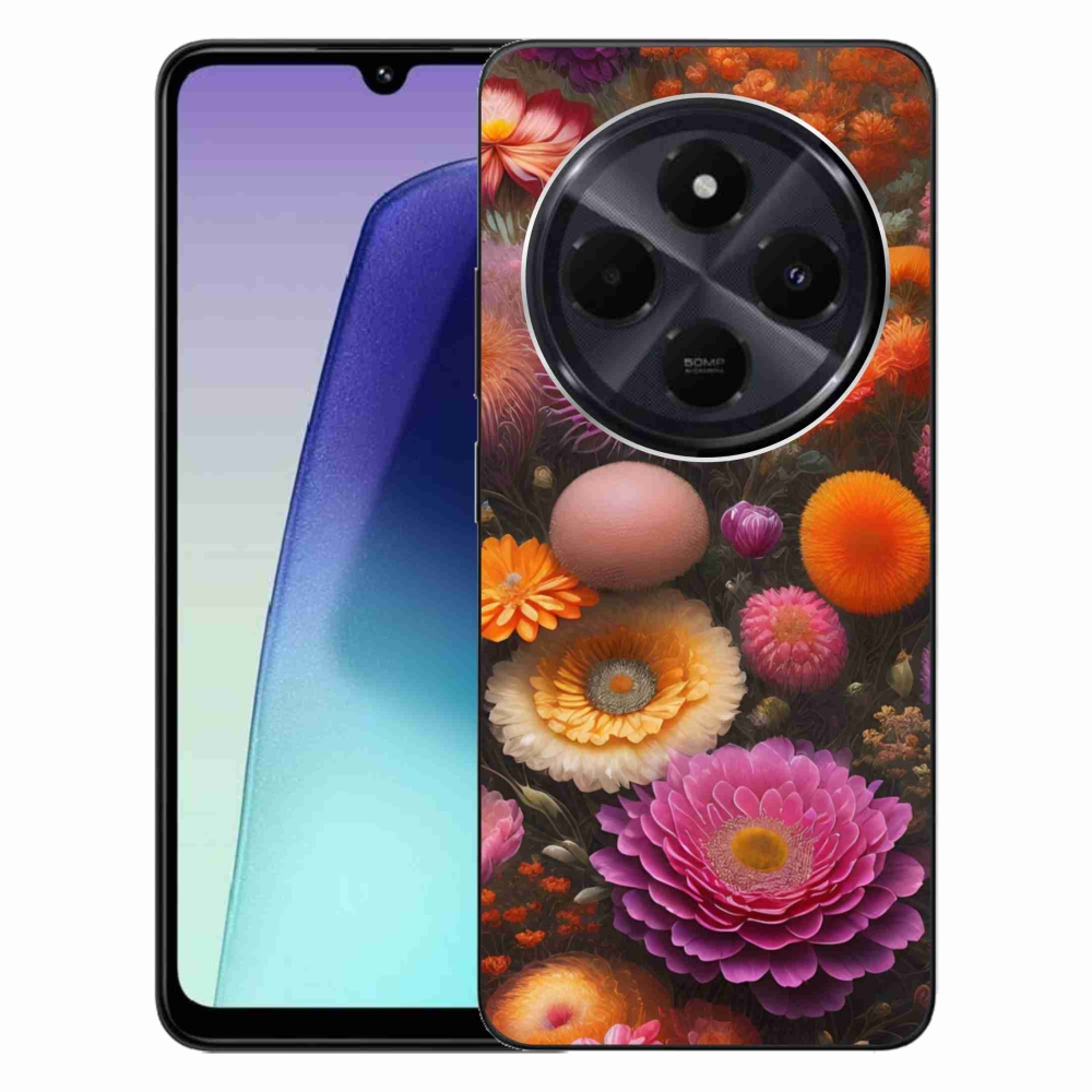 Gél borítás mmCase a Xiaomi Redmi 14C/Poco C75 számára - virágos kompozíció