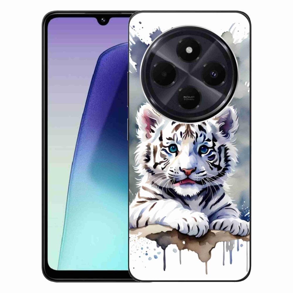 Gél borítás mmCase a Xiaomi Redmi 14C/Poco C75-hez - fehér tigriskölyök