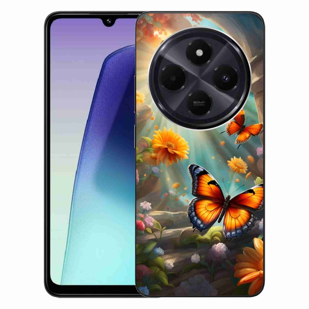 Gél borítás mmCase a Xiaomi Redmi 14C/Poco C75 számára - pillangókert 2