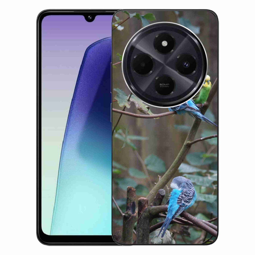 Gél borítás mmCase a Xiaomi Redmi 14C/Poco C75 számára - papagájok az ágon