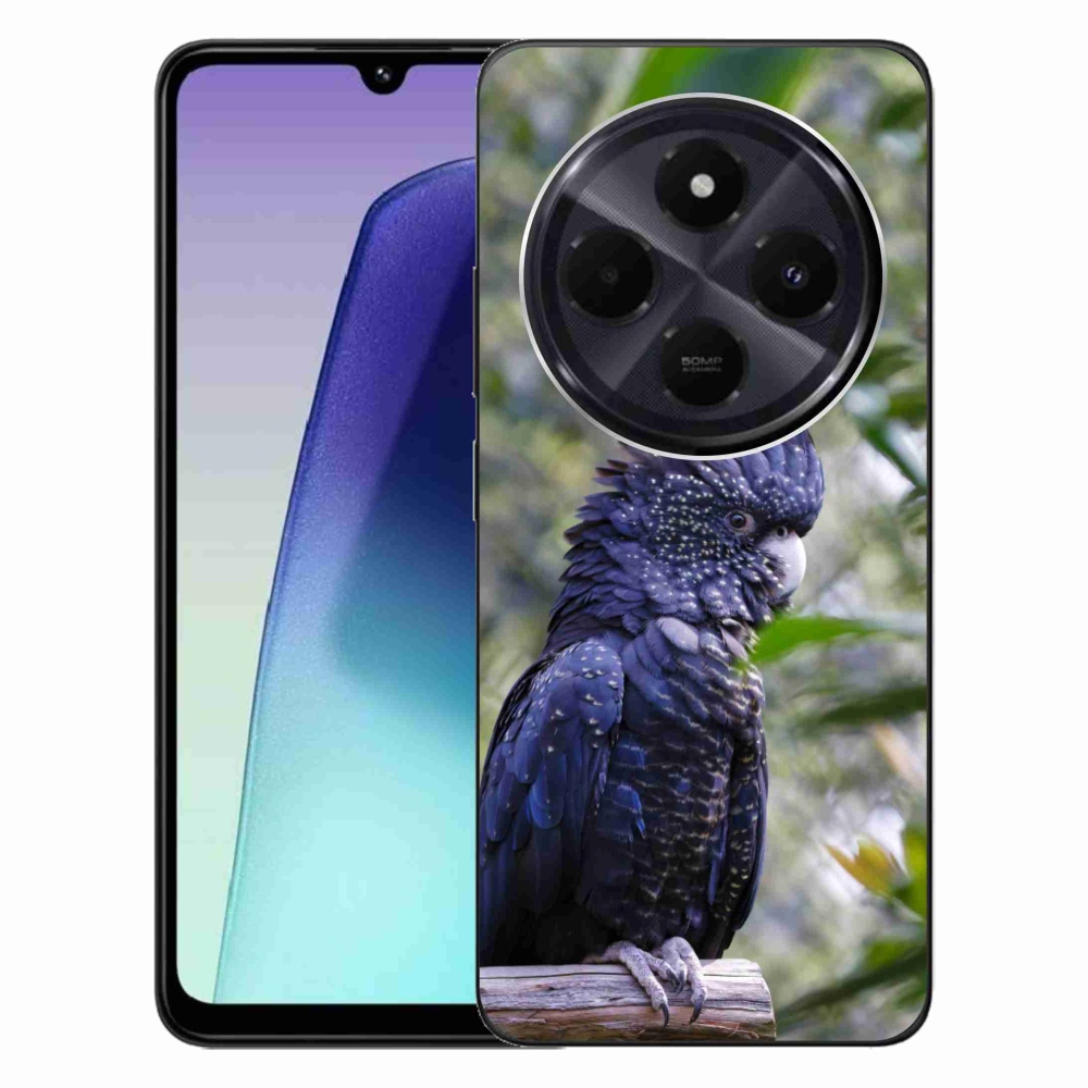 Gél borítás mmCase a Xiaomi Redmi 14C/Poco C75-hez - papagáj kakadu fekete