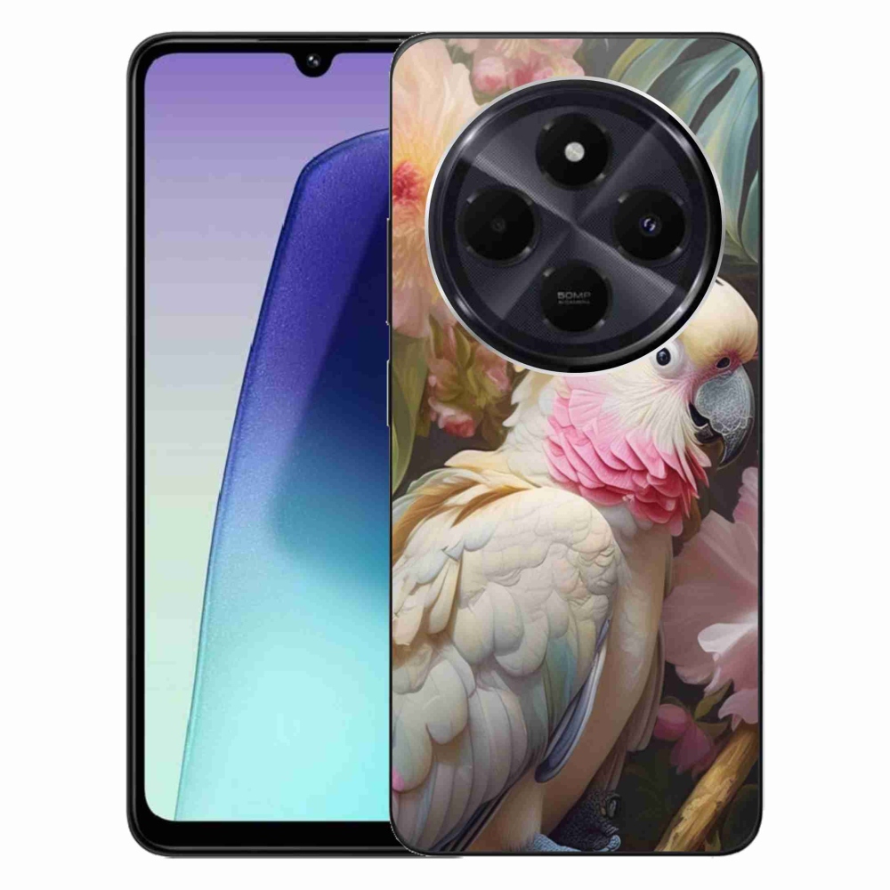 Gél borítás mmCase a Xiaomi Redmi 14C/Poco C75-hez - papagáj kakadu rózsaszín 2