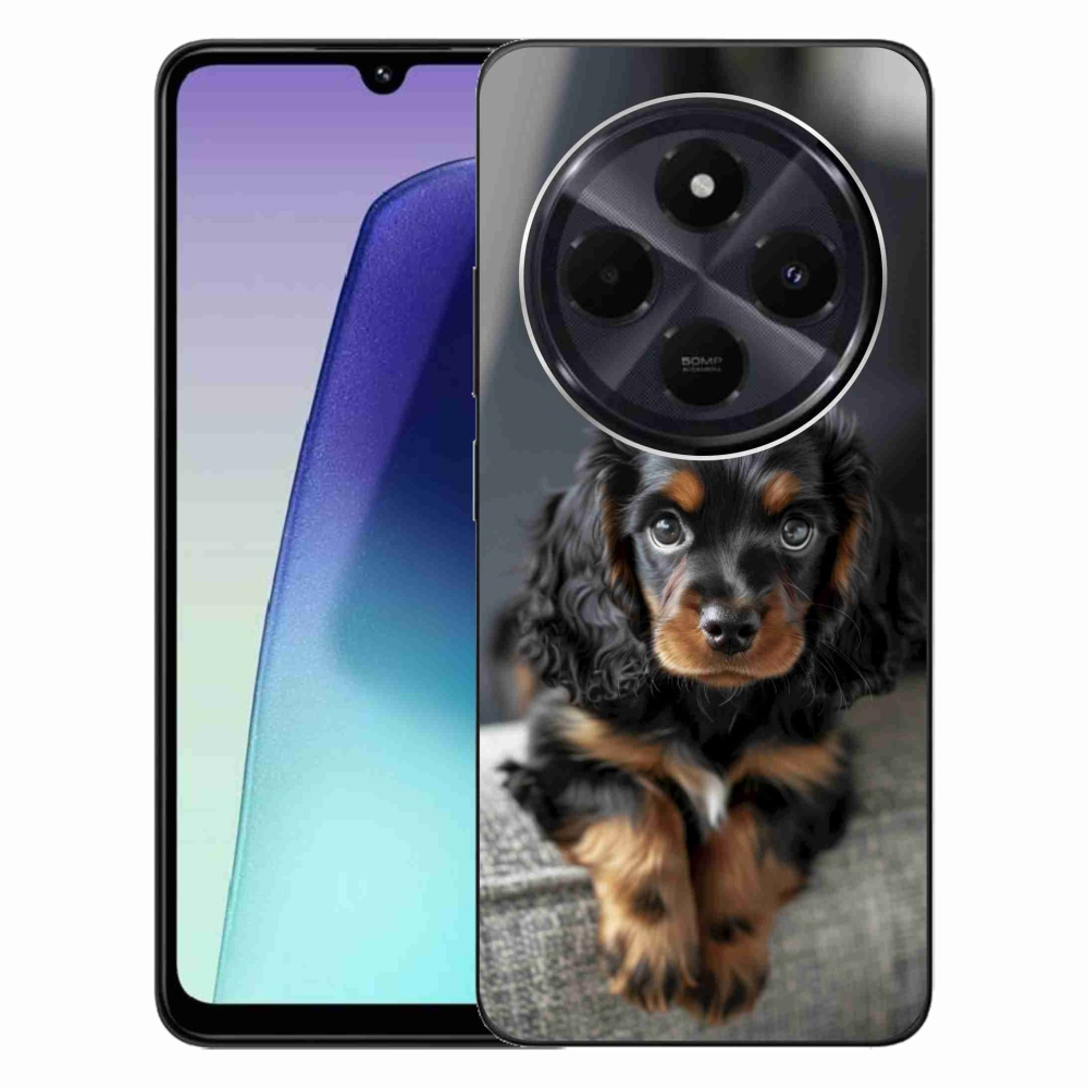 Gél borítás mmCase a Xiaomi Redmi 14C/Poco C75 számára - aranyos hosszú szőrű tacskó