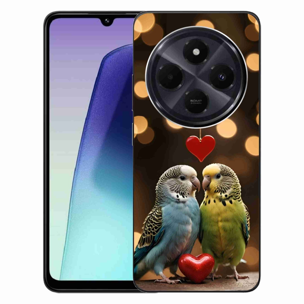 Gél borítás mmCase a Xiaomi Redmi 14C/Poco C75-hez - szerelmes papagájok
