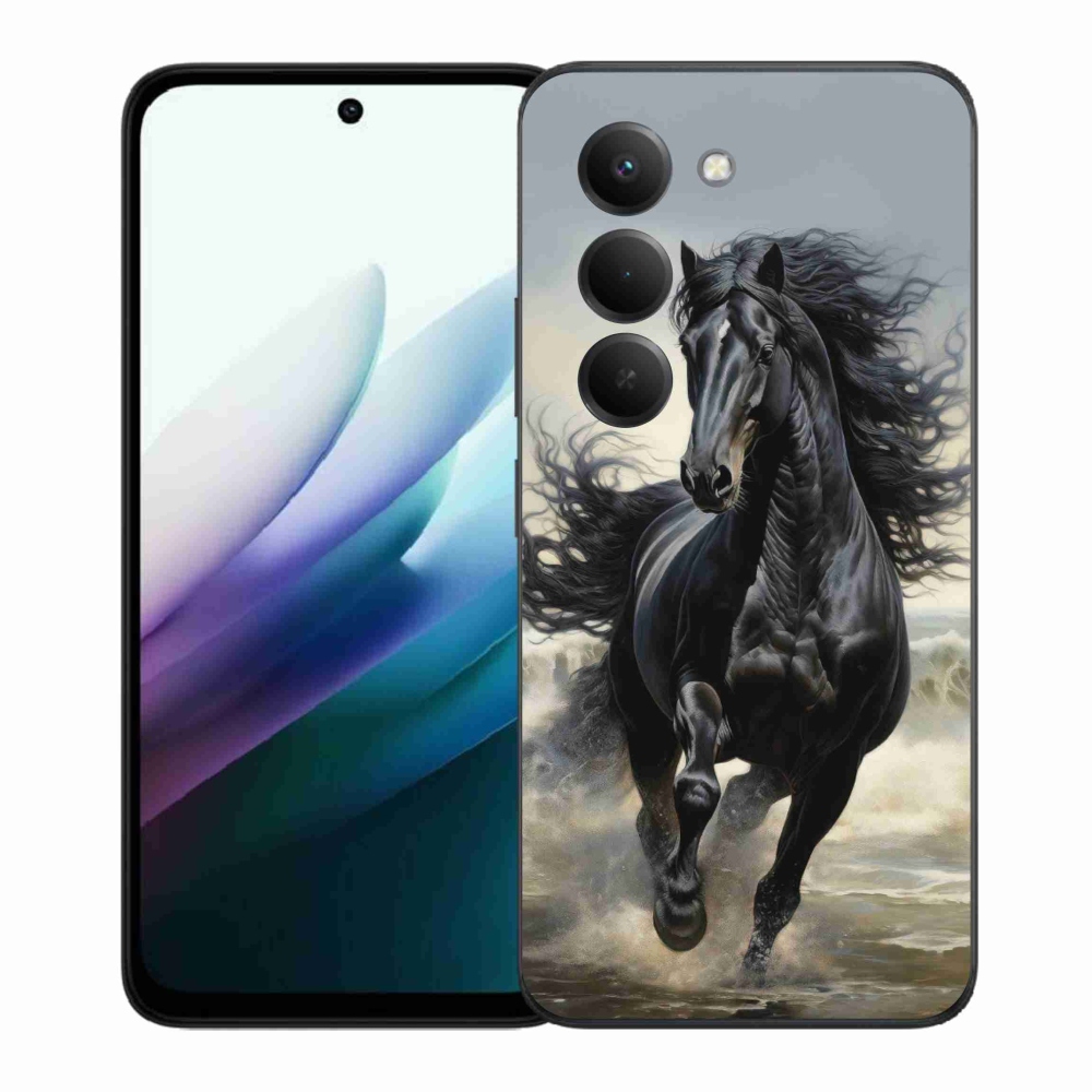 Gélburkolat mmCase a Xiaomi Redmi 15 4G/5G 171 mm - futó fekete lóhoz