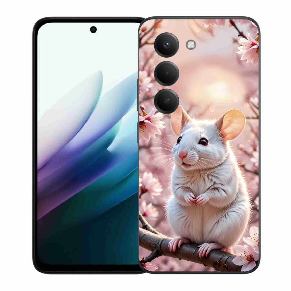 Gél borító mmCase a Xiaomi Redmi 15 4G/5G 171 mm - fehér egér az ágon