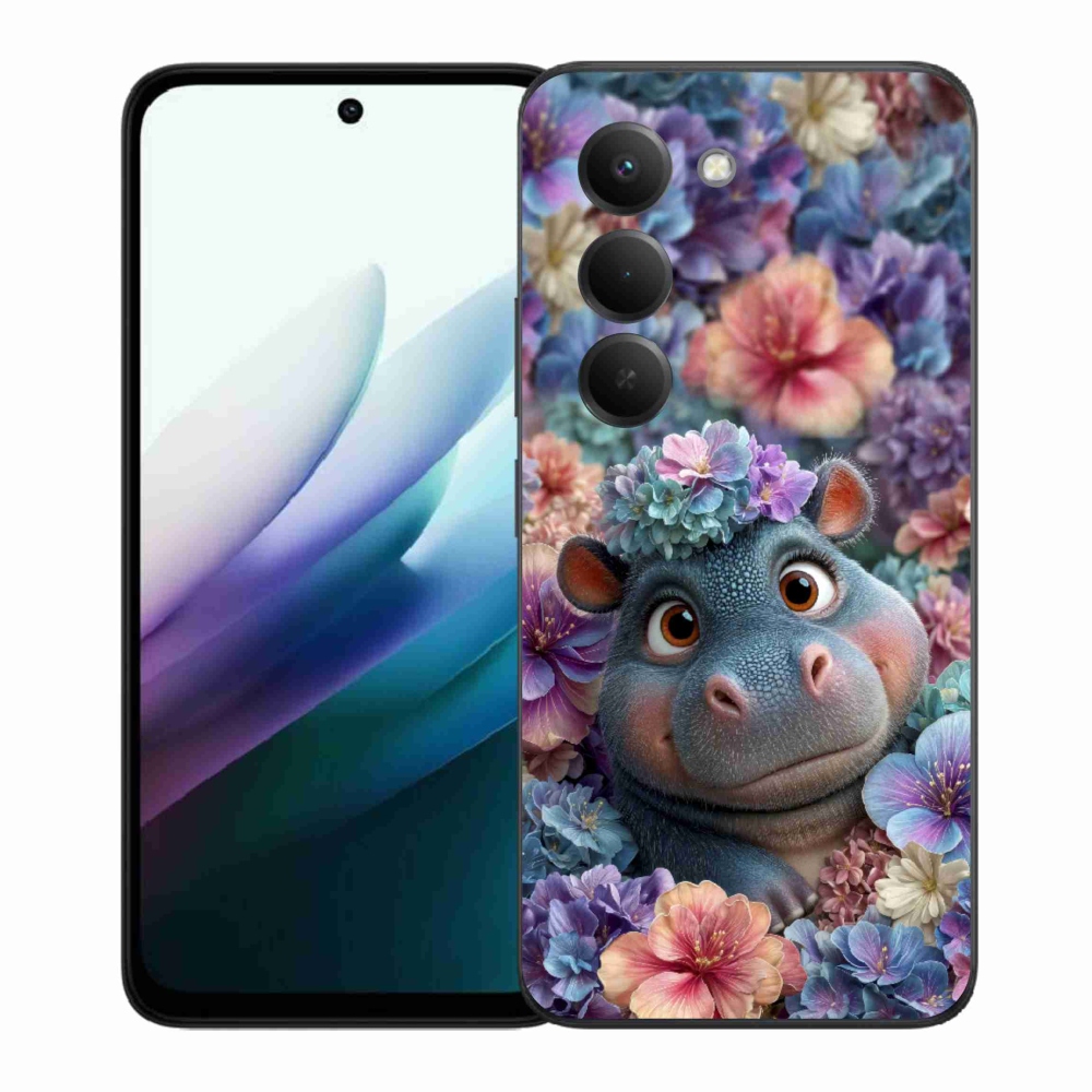 Gél borítás mmCase a Xiaomi Redmi 15 4G/5G 171 mm - víziló virágokban