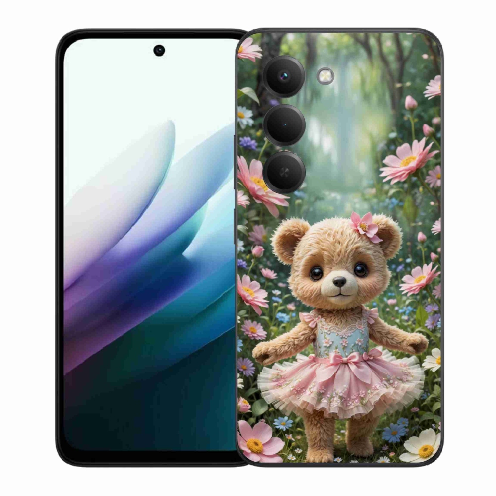 Gél borítás mmCase a Xiaomi Redmi 15 4G/5G 171 mm - aranyos mackó virágokkal