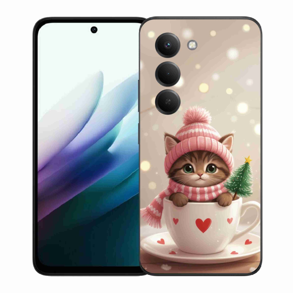 Gél borítás mmCase a Xiaomi Redmi 15 4G/5G 171 mm - Karácsonyi cica a csészében