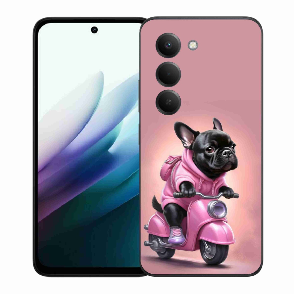 Gél borítás mmCase for Xiaomi Redmi 15 4G/5G 171mm - Francia bulldog egy robogón