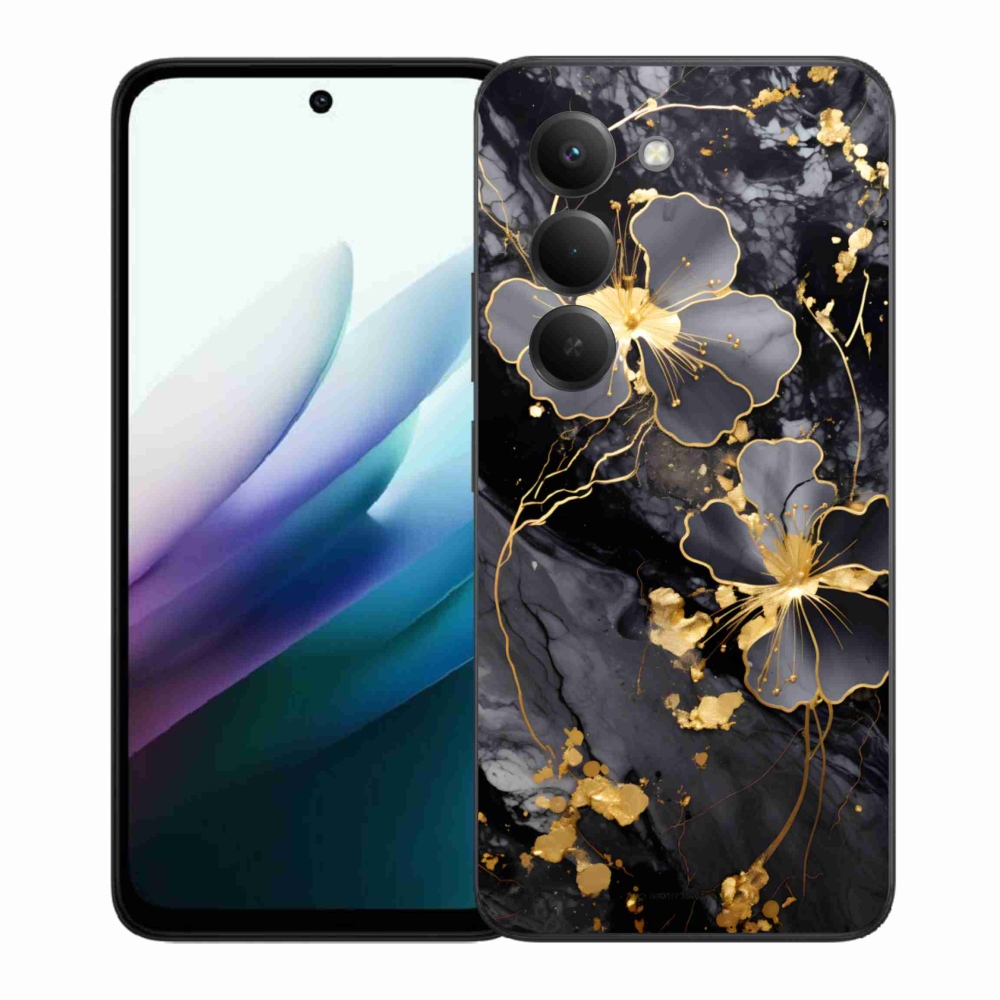 Gél borítás mmCase a Xiaomi Redmi 15 4G/5G 171mm - arany virágok