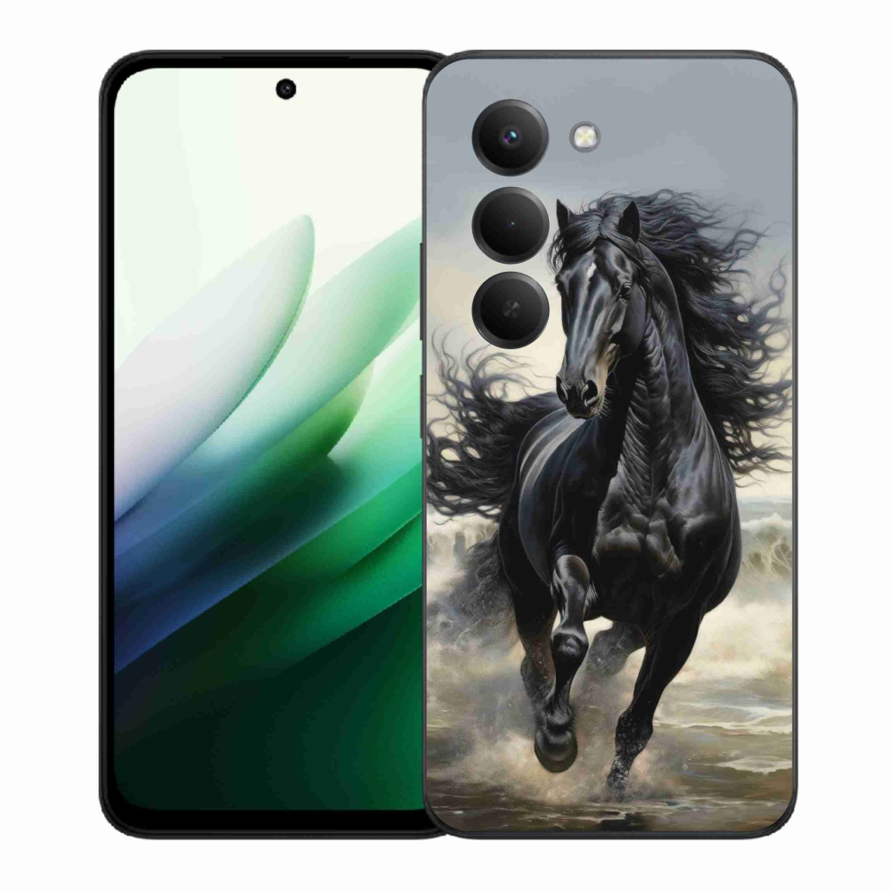 Gél borítás mmCase a Xiaomi Redmi 15 5G 169mm - futó fekete ló