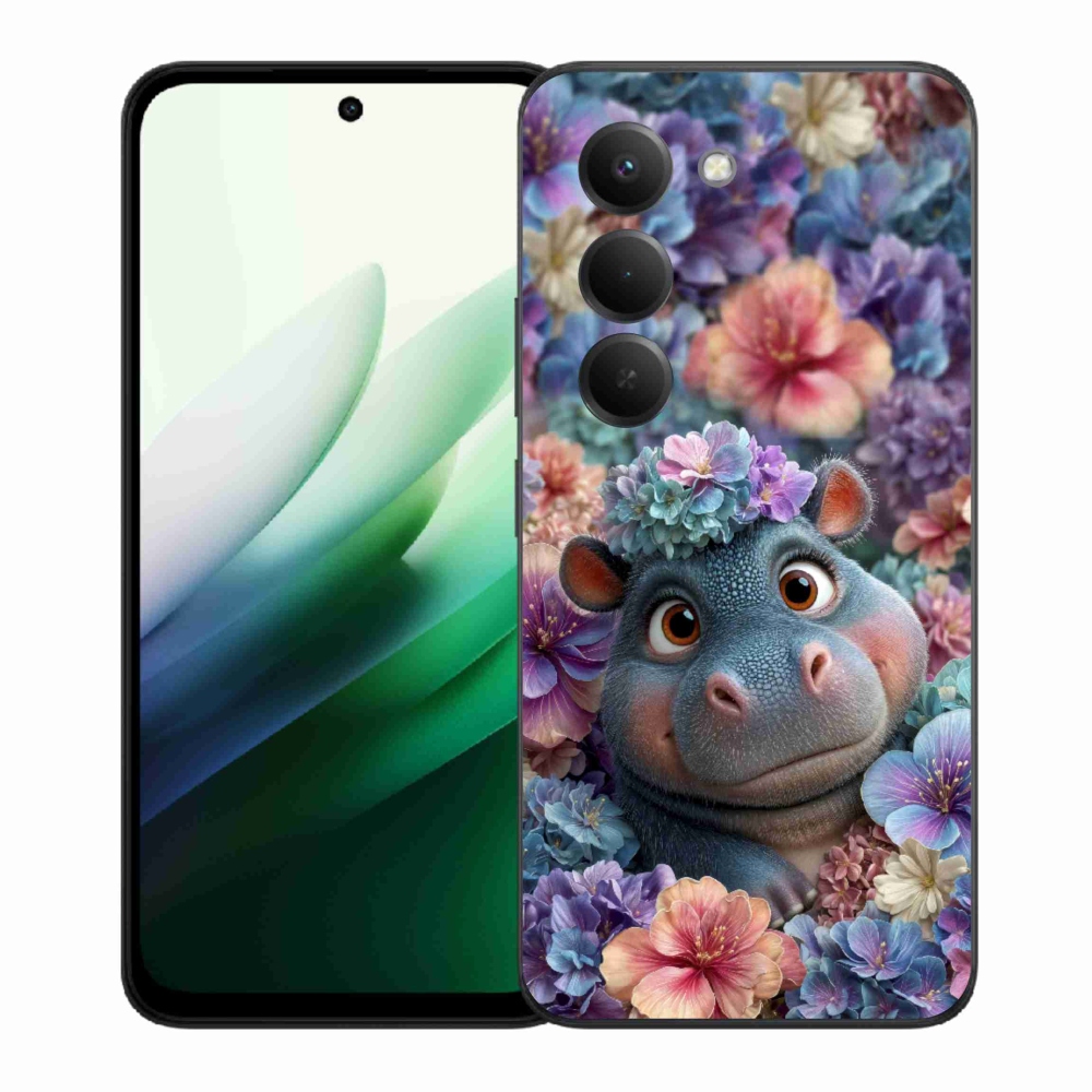 Gél borítás mmCase a Xiaomi Redmi 15 5G 169mm - víziló virágokban