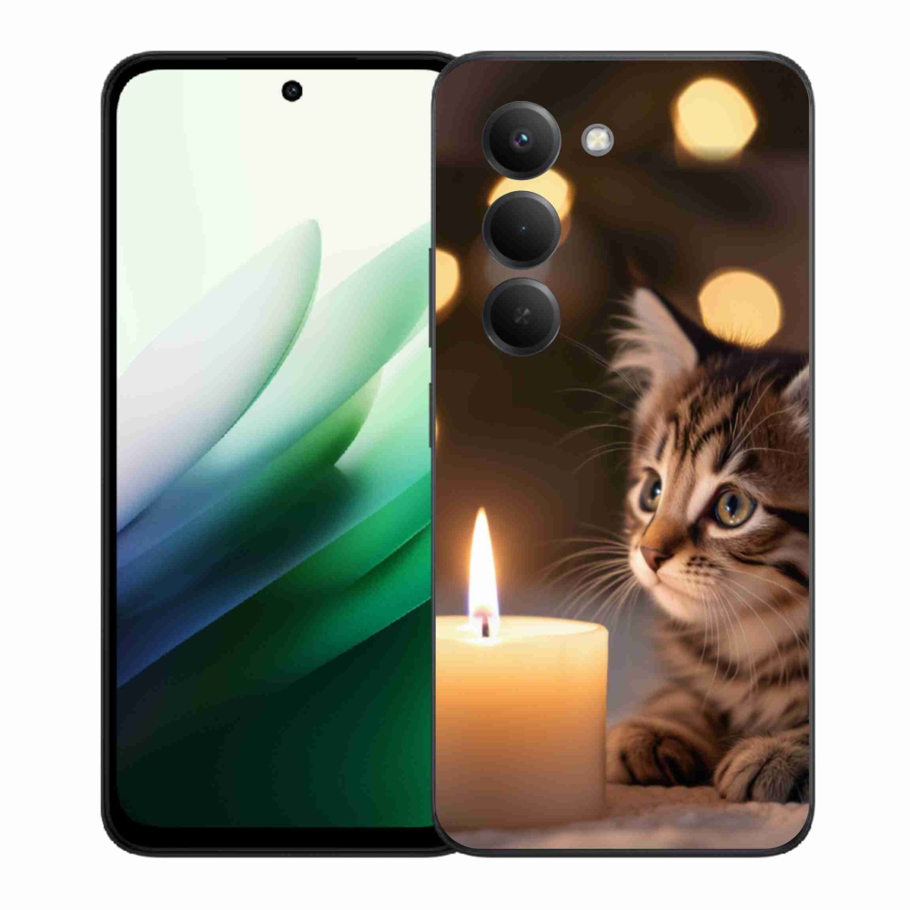 Gél borítás mmCase a Xiaomi Redmi 15 5G (169mm) - cica és gyertya