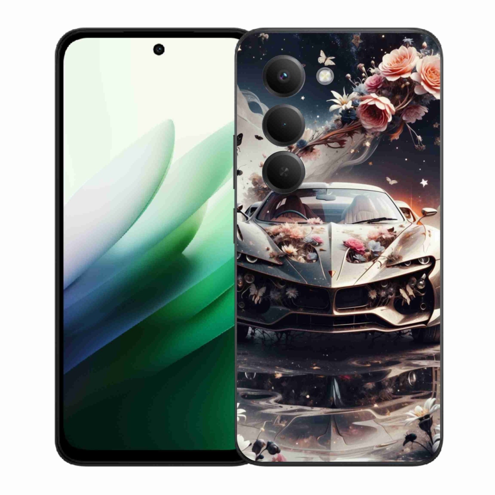 Gél borítás mmCase a Xiaomi Redmi 15 5G (169mm) - virágos sportkocsihoz