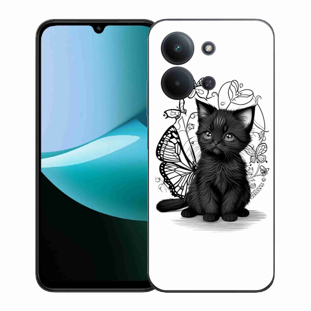 Gél borítás mmCase a Xiaomi Redmi 15C (171mm) / Poco C85 4G (171mm) - fekete cica számára