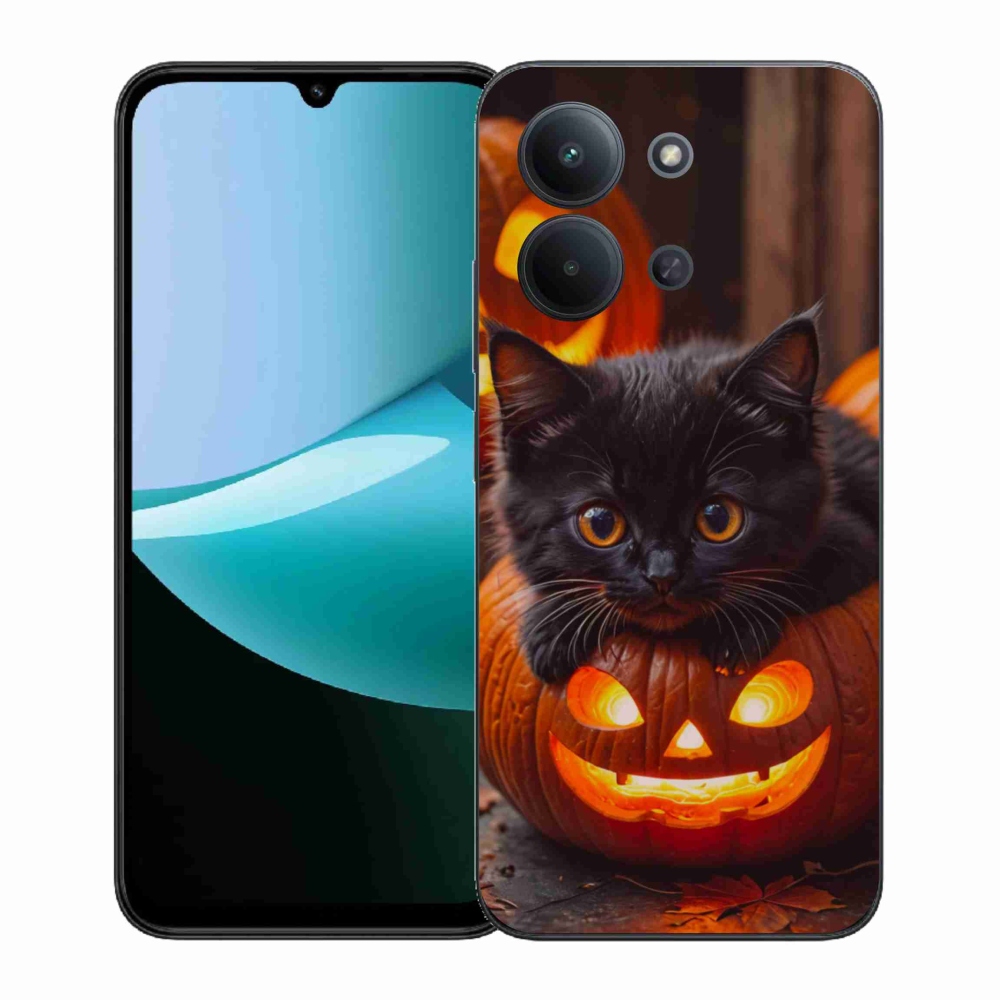 Gél borítás mmCase a Xiaomi Redmi 15C (171mm) / Poco C85 4G (171mm) - cica és tök - zselés borítás mmCase a Xiaomi Redmi 15C (171mm) / Poco C85 4G (171mm) számára