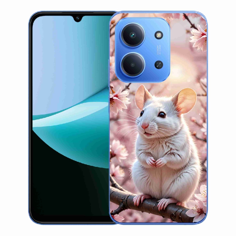 Gél borítás mmCase a Xiaomi Redmi 15C 173mm - fehér egér az ágon