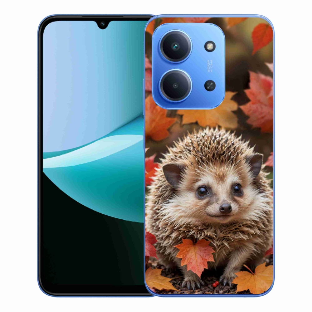 Gél borító mmCase a Xiaomi Redmi 15C 173mm számára - sün a levelekben