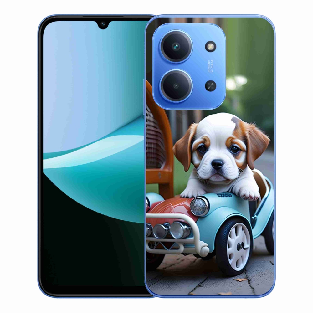 Gél borítás mmCase a Xiaomi Redmi 15C 173mm - kiskutya retro autóban