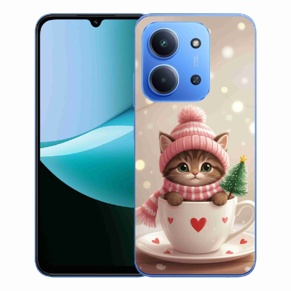 Gél borítás mmCase a Xiaomi Redmi 15C 173mm számára - Karácsonyi cica a csészében