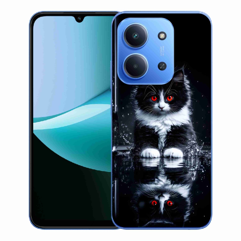 Gél borítás mmCase a Xiaomi Redmi 15C 4G/5G (173mm) - fekete-fehér cica számára