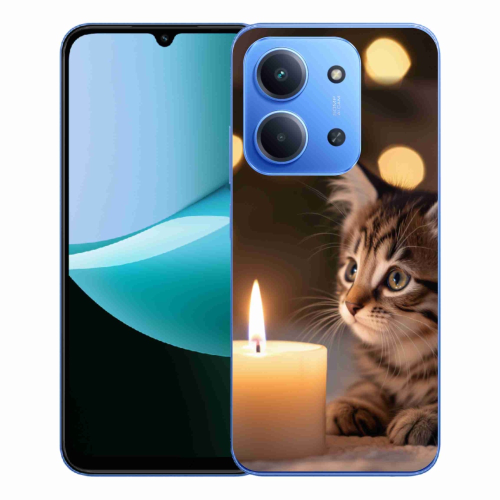 Gél borítás mmCase a Xiaomi Redmi 15C 4G/5G (173mm) - cica és gyertya