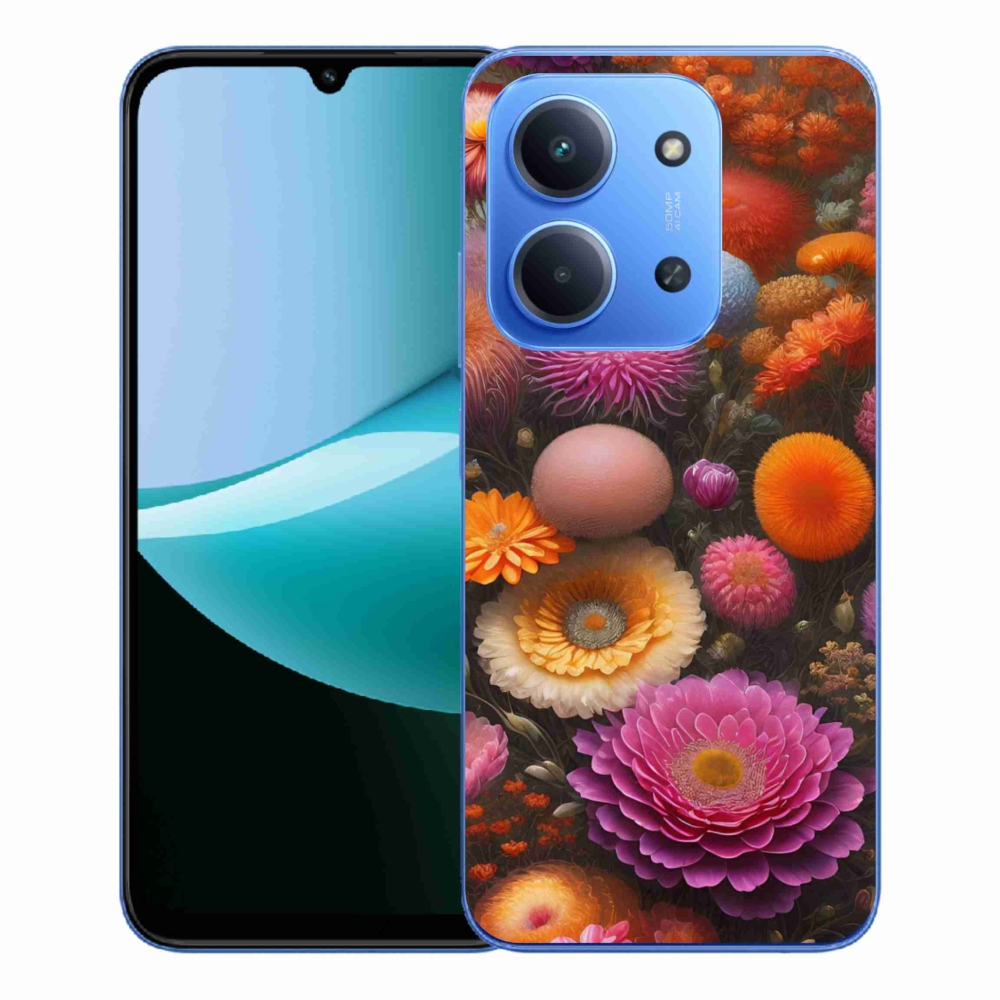 Gél borító mmCase a Xiaomi Redmi 15C 4G/5G (173mm) - virágos kompozícióhoz