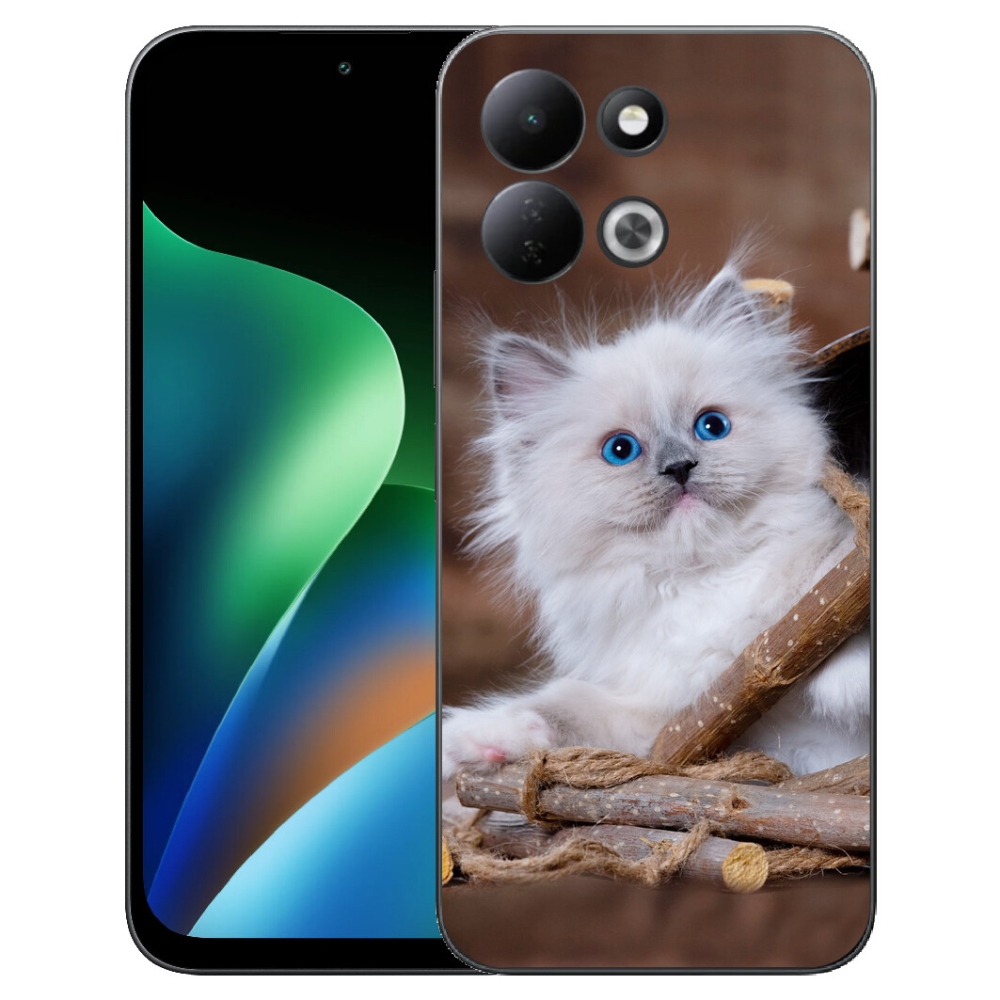 mmCase gél tok a Xiaomi Redmi 17 4G/5G-hez – fehér cica
