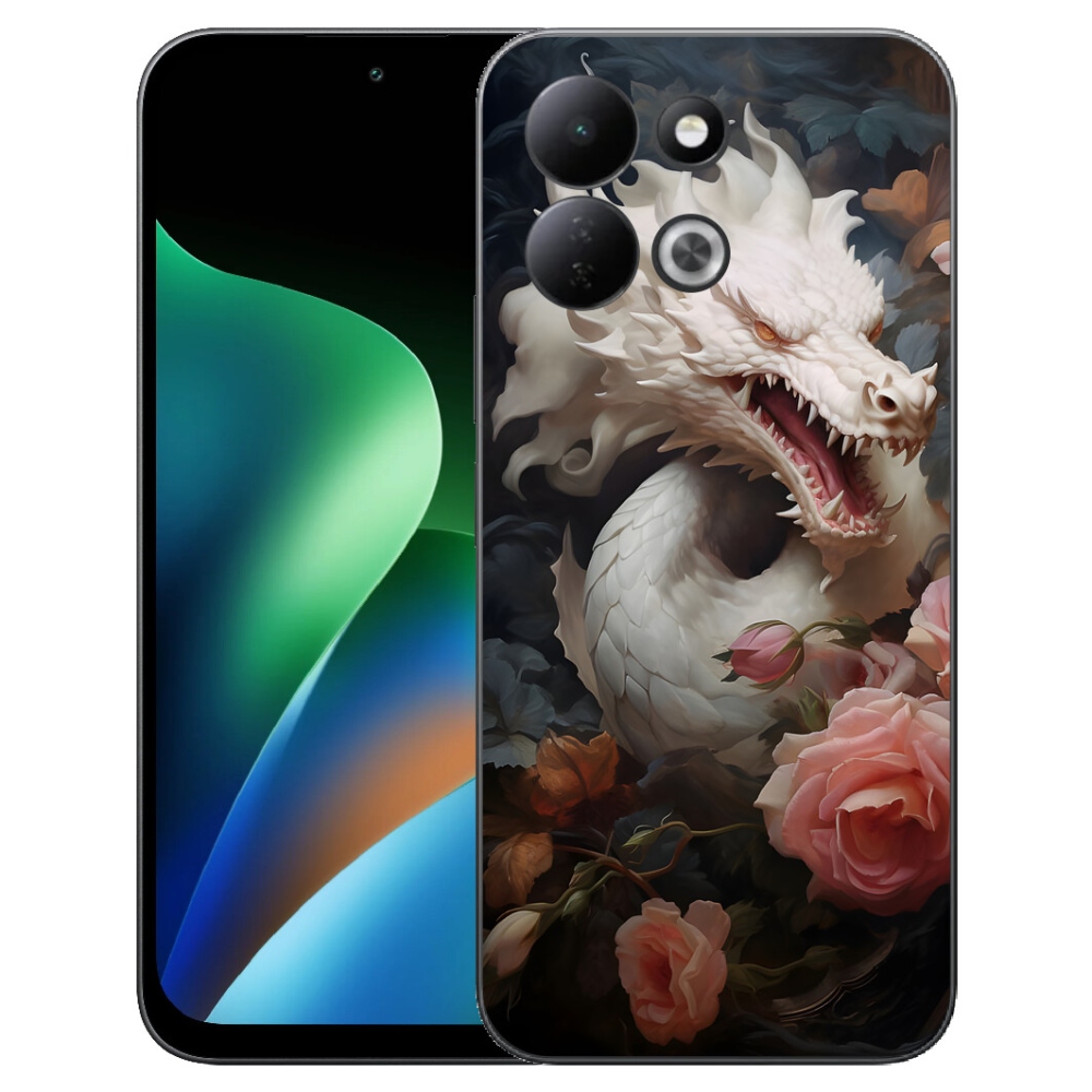 mmCase géltok a Xiaomi Redmi 17 4G/5G-hez – fehér sárkány