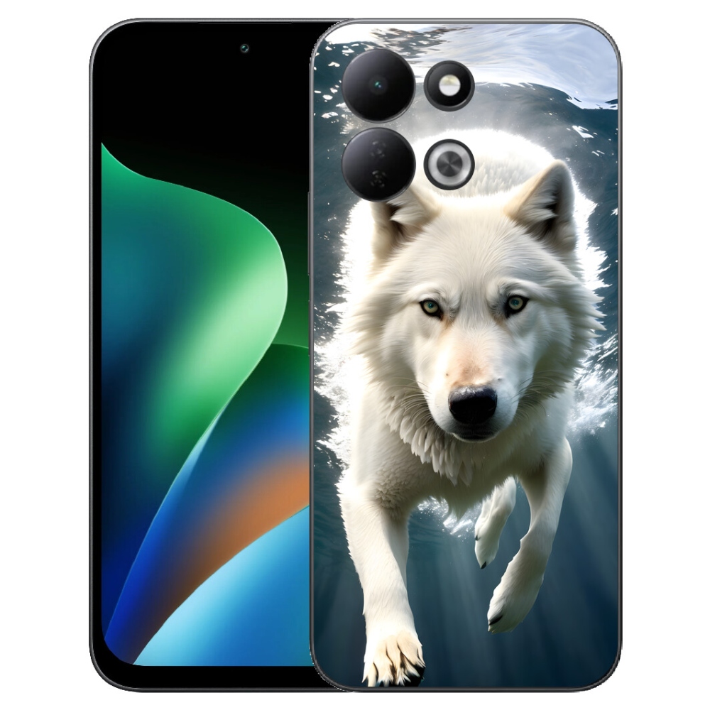 mmCase gél tok a Xiaomi Redmi 17 4G/5G-hez – fehér farkas