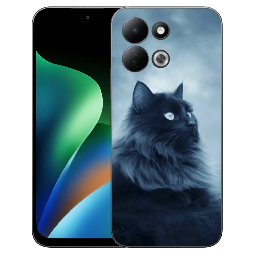 mmCase gél tok a Xiaomi Redmi 17 4G/5G-hez – fekete macska 1