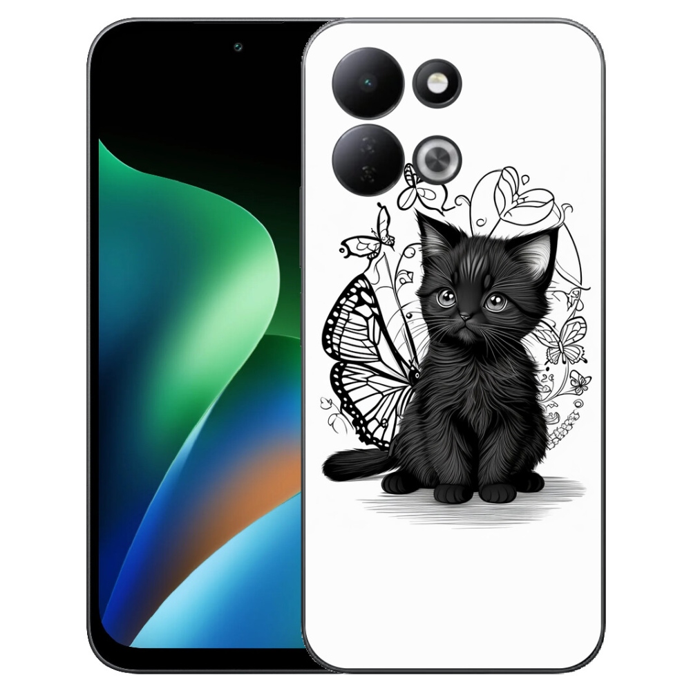 mmCase gél tok a Xiaomi Redmi 17 4G/5G-hez – fekete cica