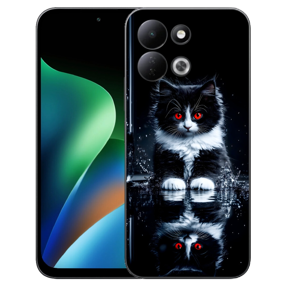 mmCase gél tok a Xiaomi Redmi 17 4G/5G-hez – fekete-fehér cica