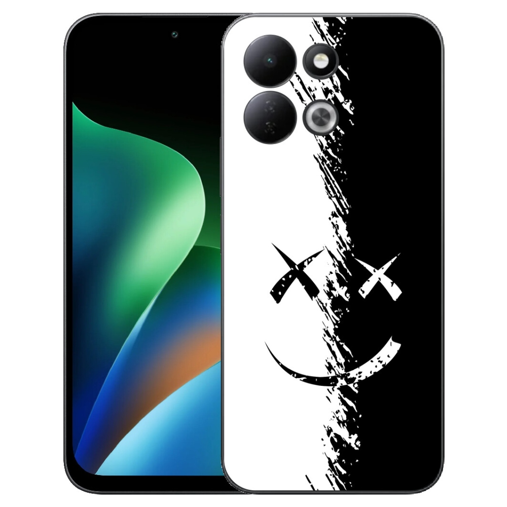 mmCase gél tok a Xiaomi Redmi 17 4G/5G-hez – fekete-fehér mosolygós arc